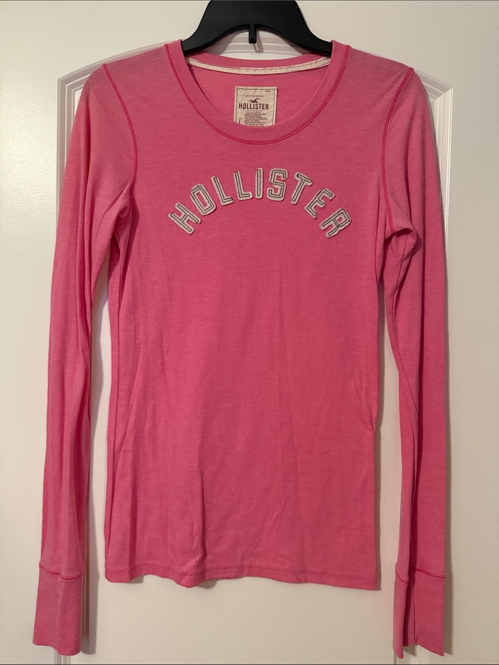 Hollister Pink Long-Sleeve Logo Tee